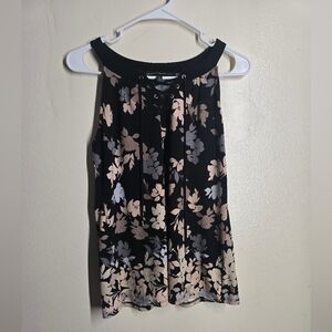 White House Black Market Black and Cream Blouse